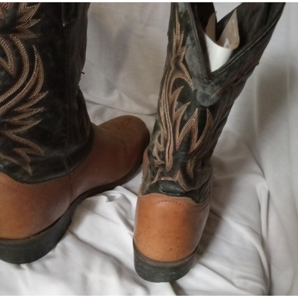 Laredo 4248 Men's Western Boot 2 Tone Brown Embossed 12D - Picture 4 of 12